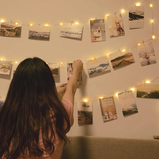 LED Fairy Lights Photo Clip String Lights – USB Powered | Cozy Room Decor