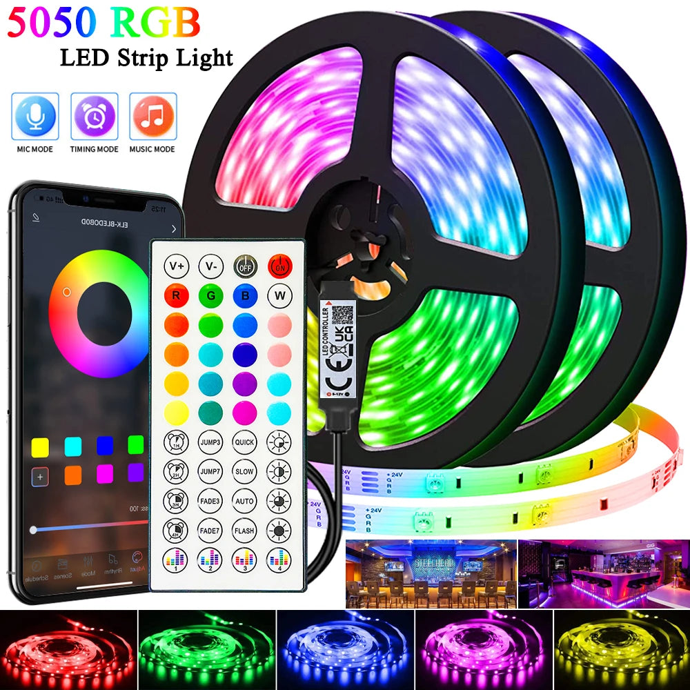 RGB LED Strip Light Set – Music Sync, App + Remote