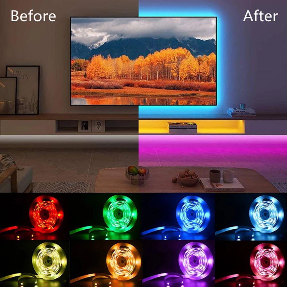 RGB LED Strip Light Set – Music Sync, App + Remote