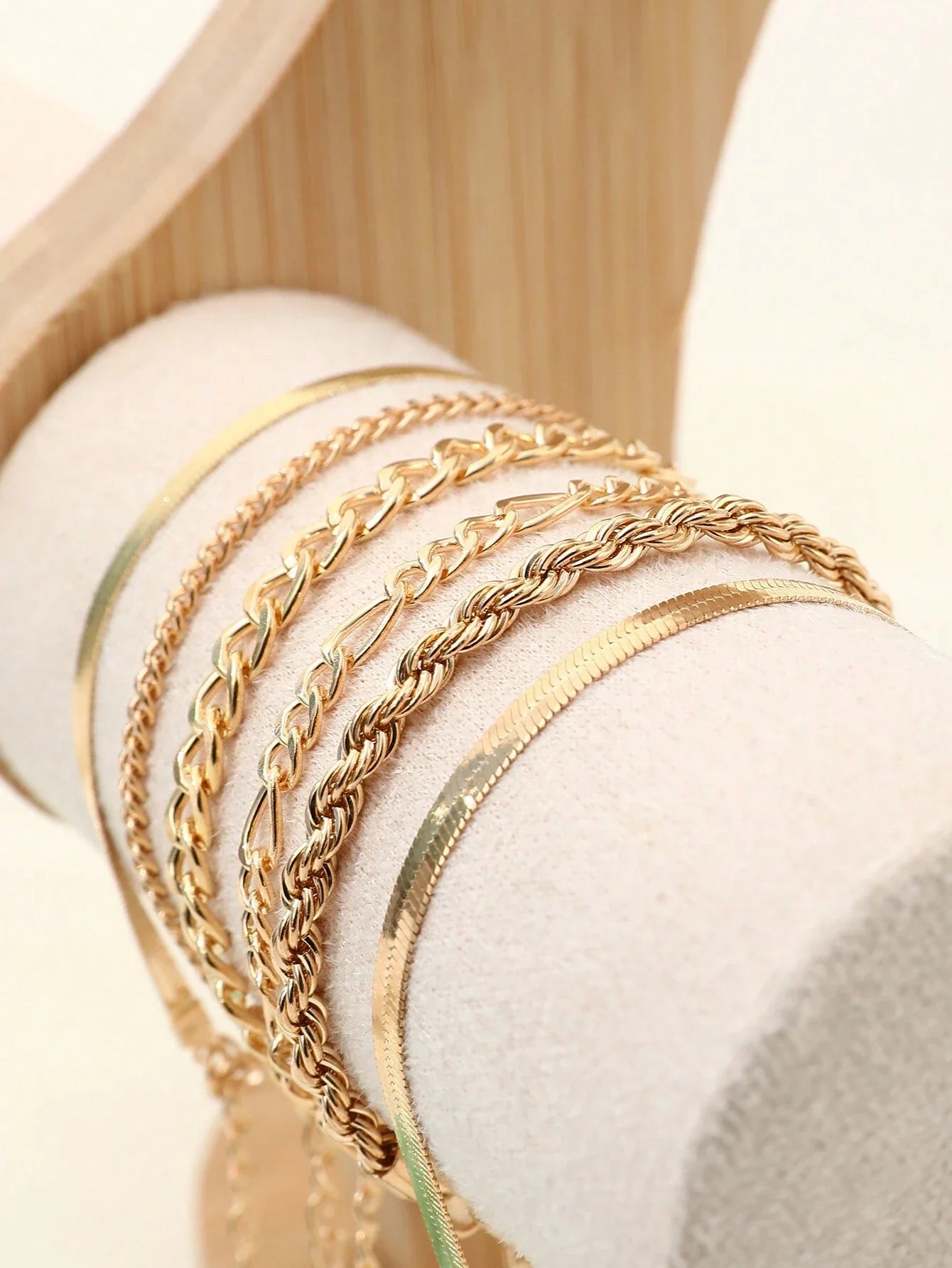 6‑Piece Punk Chain Bracelet Set – Cold‑Tone Fashion Bracelets for Women