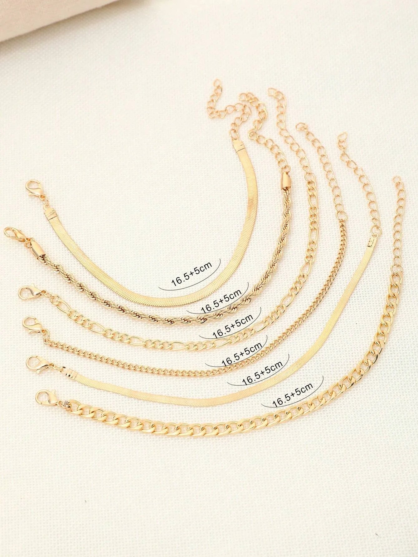 6‑Piece Punk Chain Bracelet Set – Cold‑Tone Fashion Bracelets for Women