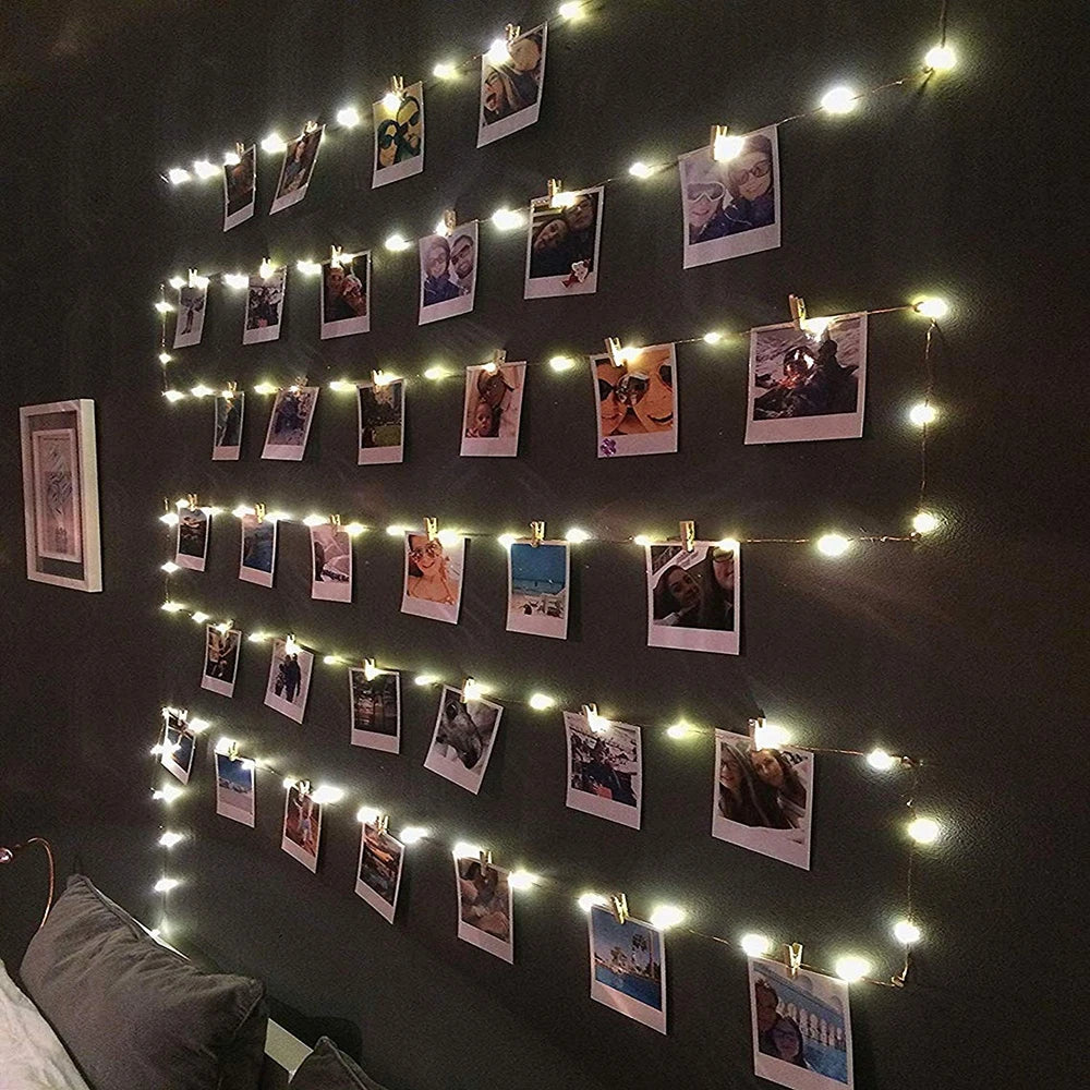 LED Fairy Lights Photo Clip String Lights – USB Powered | Cozy Room Decor